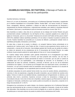 asamblea nacional de pastoral