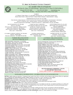 September 6, 2015 - St. Mark the Evangelist Catholic Church