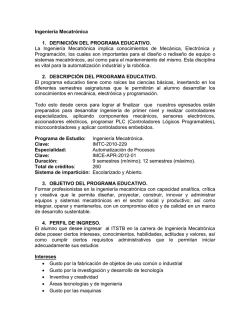 Ingenier&iacute;a Mecatr&oacute;nica 1. DEFINICI&Oacute;N DEL PROGRAMA