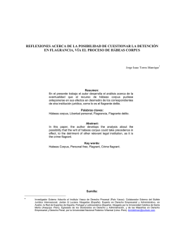 reflexiones acerca de la posibilidad de cuestionar la detenci&oacute;n en