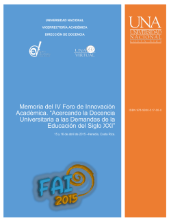 Memoria del IV Foro de Innovaci&oacute;n Acad&eacute;mica. &ldquo;Acercando