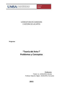 Teor&iacute;a del Arte I