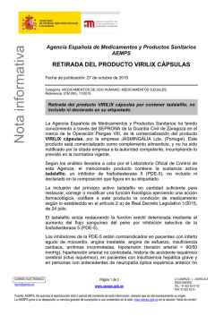 Retirada del producto VIRILIX c&aacute;psulas