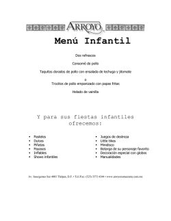 MENU INFANTIL - Restaurante Arroyo.
