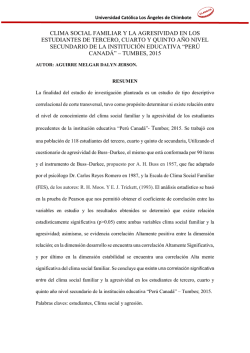 clima social familiar y la agresividad en los estudiantes de tercero