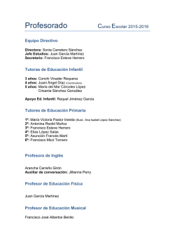 Profesorado Curso Escolar 2015-2016 Equipo Directivo Tutoras de