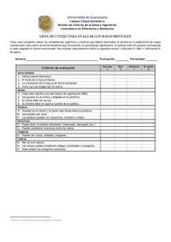 Lista de cotejo para evaluar los mapas
