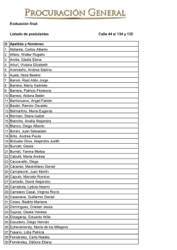 Evaluaci&oacute;n final: Listado de postulantes Calle 44 e/ 134 y 135 O