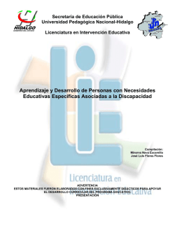 Aprendizaje y Desarrollo de Personas con Necesidades Educativas