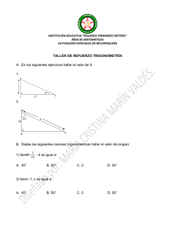 TALLER DE REFUERZO TRIGONOMETR&Iacute;A