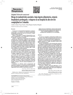 Riesgo de malnutrici&oacute;n asociado a baja ingesta