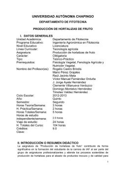 Producci&oacute;n de Hortalizas de Fruto - Fitotecnia