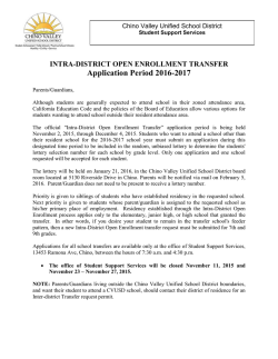 OPEN ENROLLMENT - Chino Valley Unified School District