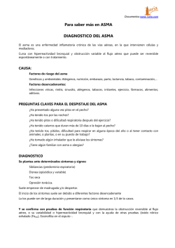 Para saber m&aacute;s en ASMA DIAGNOSTICO DEL ASMA