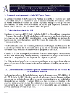 I. Exceso de renta presuntiva bajo NIIF para Pymes El Consejo