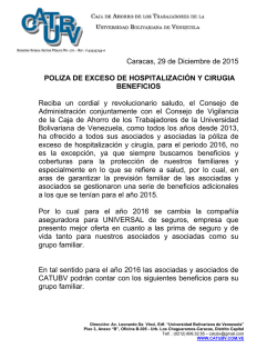 Caracas, 29 de Diciembre de 2015 POLIZA DE EXCESO DE