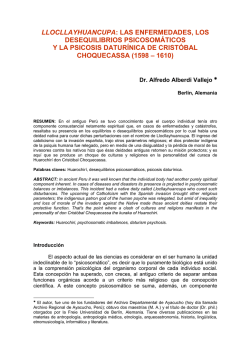 LLOCLLAYHUANCUPA: LAS ENFERMEDADES