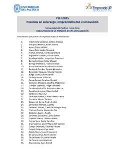PLEI 2015 Pasant&iacute;a en Liderazgo, Emprendimiento
