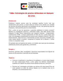 Taller: Estrategias de precios defensivas en tiempos de