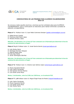 Convocatorias Pruebas Alumnos Colaboradores 2015