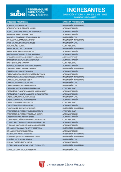 apellidos y nombres carrera profesional acevedo yauri edith