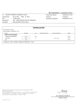 IntegraM&eacute;dica - Laboratorio Cl&iacute;nico COAGULACION