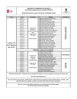 Percusi&oacute;n, Contrabajo y oboe - Orquesta Filarm&oacute;nica de Bogot&aacute;