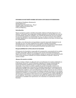 INFORME DE REVISI&Oacute;N SOBRE ESTADOS CONTABLES