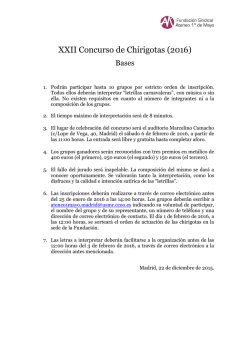 Bases Chirigotas 2016