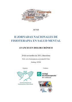 Actas de las Jornadas - Asociaci&oacute;n Espa&ntilde;ola de Fisioterapeutas en