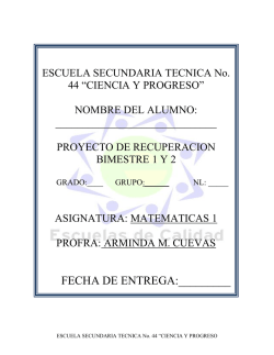 Matem&aacute;ticas 1 - Escuela Secundaria Tecnica 44 Ciencia y Progreso