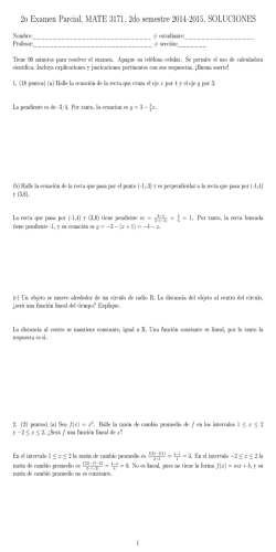 2o Examen Parcial, MATE 3171, 2do semestre 2014