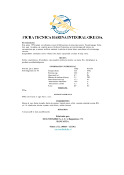 FICHA TECNICA HARINA INTEGRAL GRUESA.