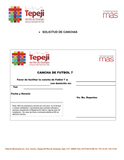 &bull; SOLICITUD DE CANCHAS CANCHA DE FUTBOL 7