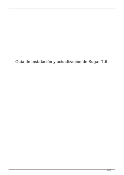 Gu&iacute;a de instalaci&oacute;n y actualizaci&oacute;n de Sugar 7.6