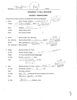 SPANISH 1 FALL REVIEW