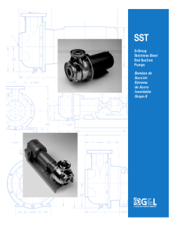 S-Group Stainless Steel End Suction Pumps