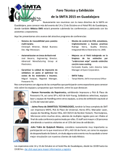 Foro T&eacute;cnico y Exhibici&oacute;n de la SMTA 2015 en