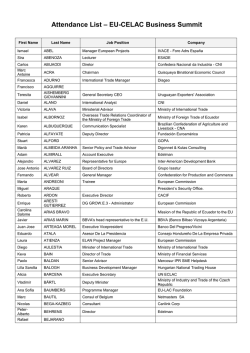 Attendance List - EU-CELAC Business Summit 2015