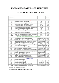 PRODUCTOS NATURALES TIBETANOS