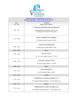 1 &ldquo;CURSO B&Aacute;SICO DE HIDR&Aacute;ULICA FLUVIAL&rdquo; QUER&Eacute;TARO, QRO