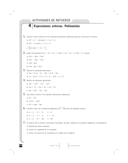 4 Expresiones enteras. Polinomios