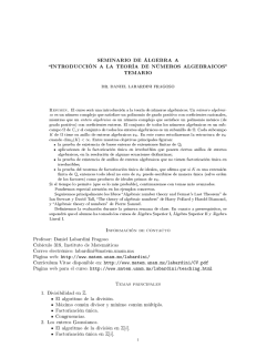 Informaci&oacute;n de contacto Temas principales