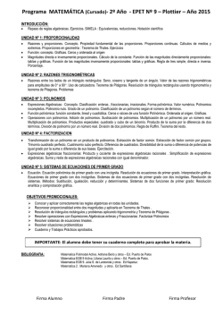 Programa MATEM&Aacute;TICA (Cursado)- 2&ordm; A&ntilde;o