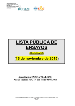 Nueva lista p&uacute;blica de ensayos