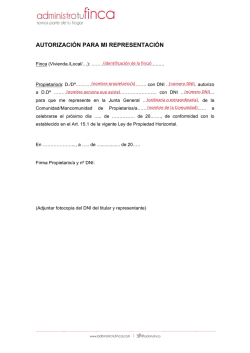 Modelo Representaci&oacute;n Junta de Propietarios