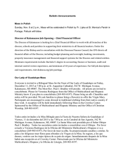 Diocese of Kalamazoo Job Opening &ndash; Chief Financial Officer