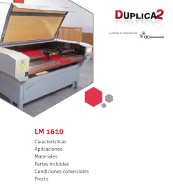 Cat&aacute;logo M&aacute;quina L&aacute;ser LM1610
