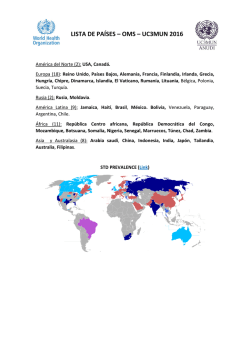 LISTA DE PA&Iacute;SES &ndash; OMS &ndash; UC3MUN 2016