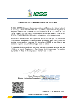 CERTIFICADO DE CUMPLIMIENTO DE OBLIGACIONES El IESS